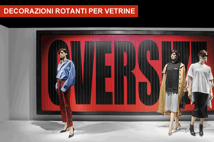 decorazioni rotanti per la visual communication delle vetrine della moda