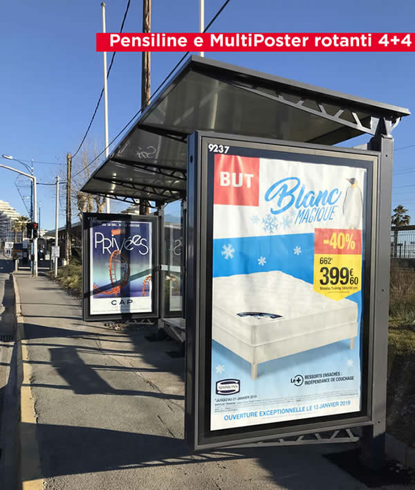 pensiline fermata bus mupi rotor per affissioni pubblicitarie
